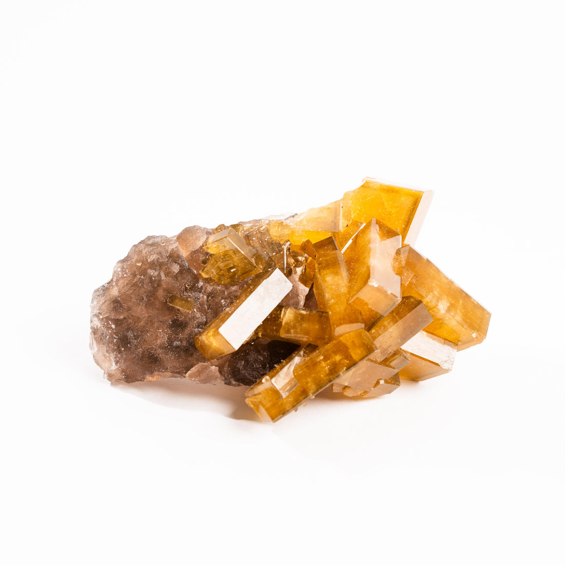 Yellow Barite on Fluorite - Bladed Cluster