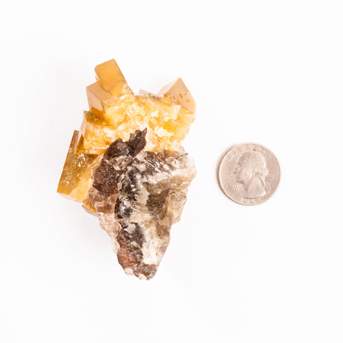 Yellow Barite on Fluorite - Bladed Cluster