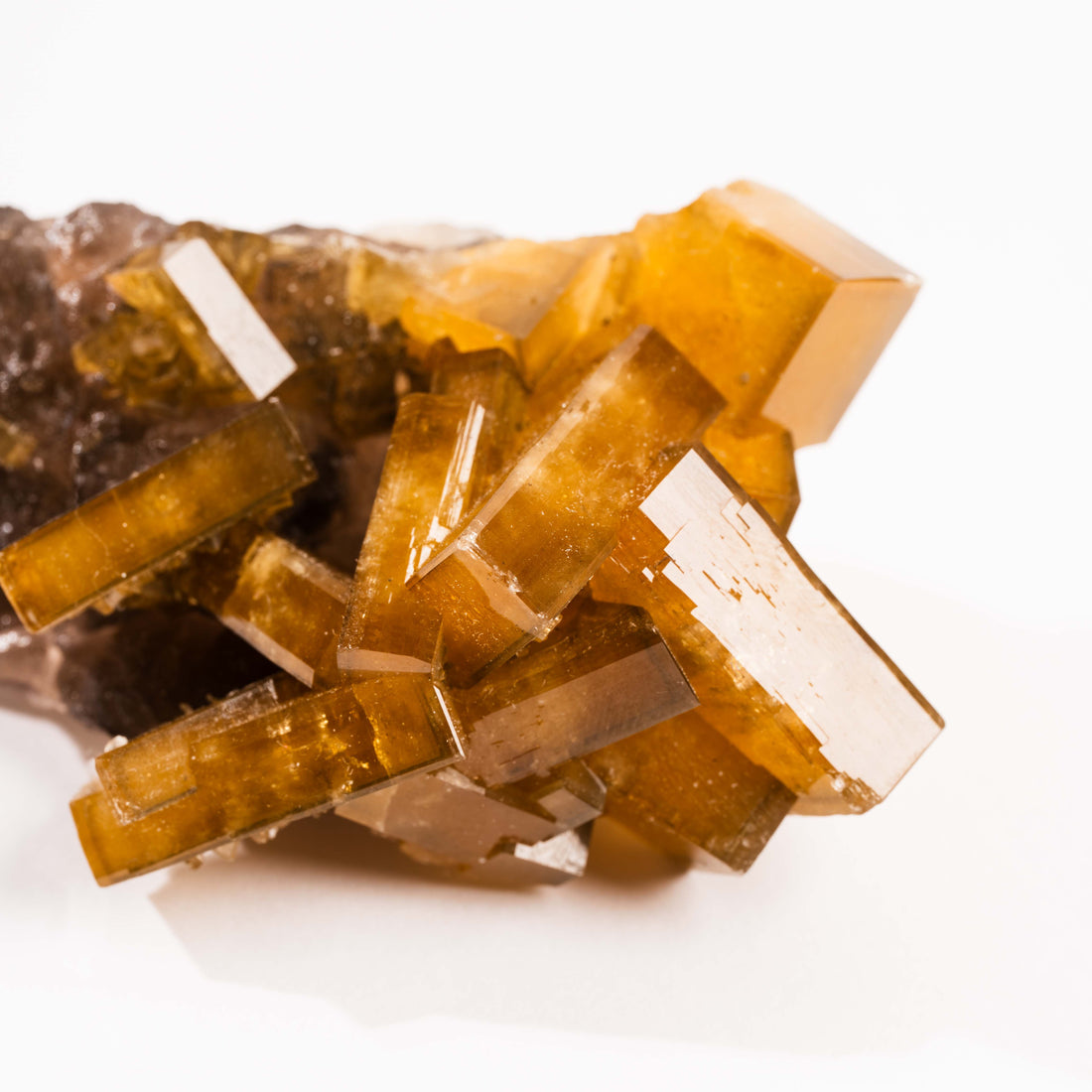 Yellow Barite on Fluorite - Bladed Cluster