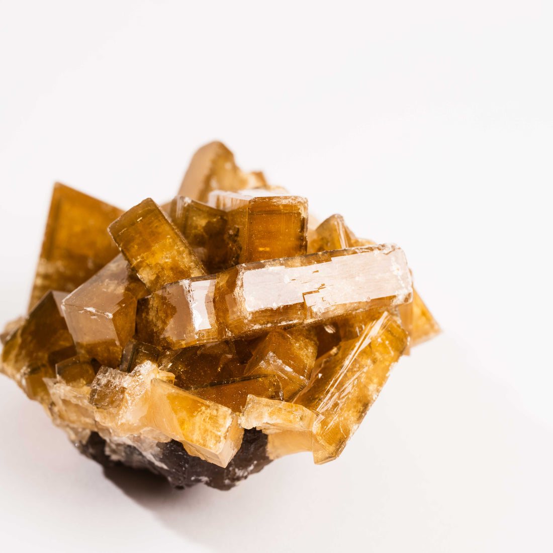 Yellow Barite on Fluorite - Bladed Cluster
