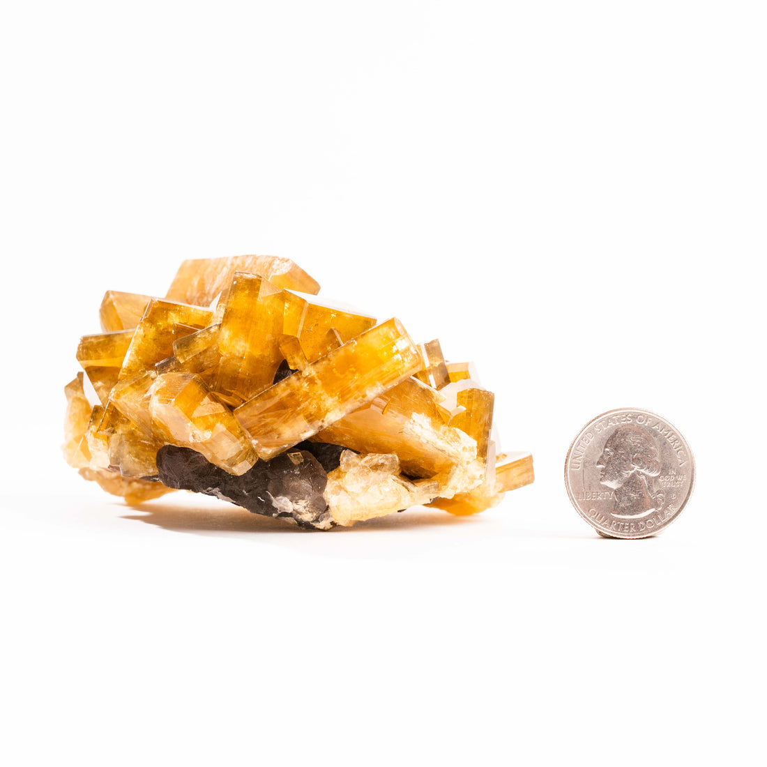Yellow Barite on Fluorite - Bladed Cluster