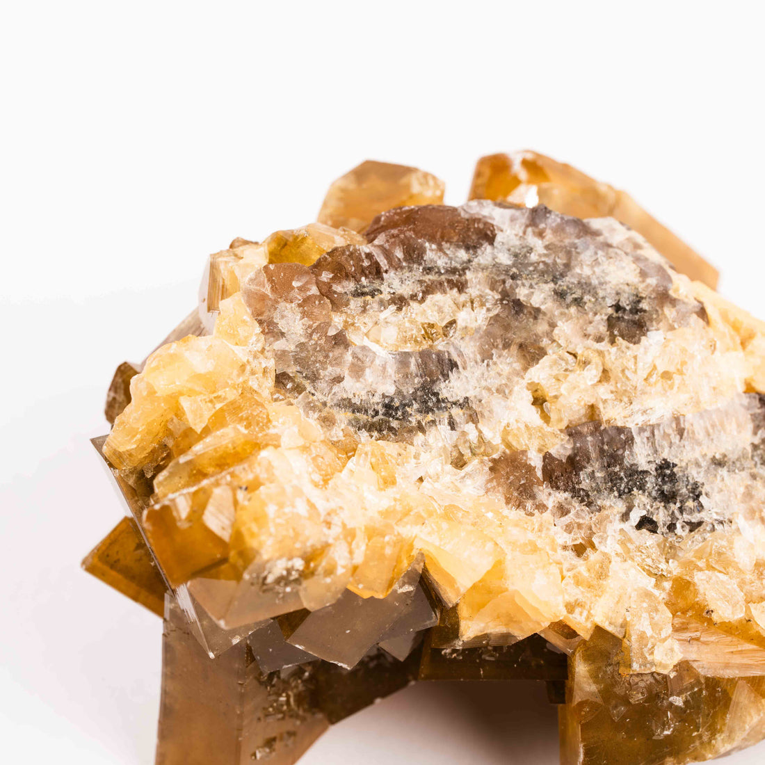 Yellow Barite on Fluorite - Bladed Cluster