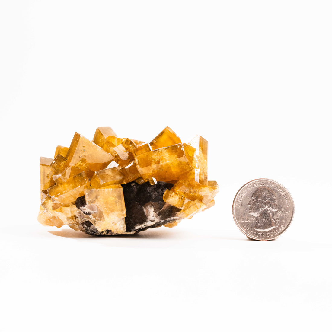 Yellow Barite on Fluorite - Bladed Cluster