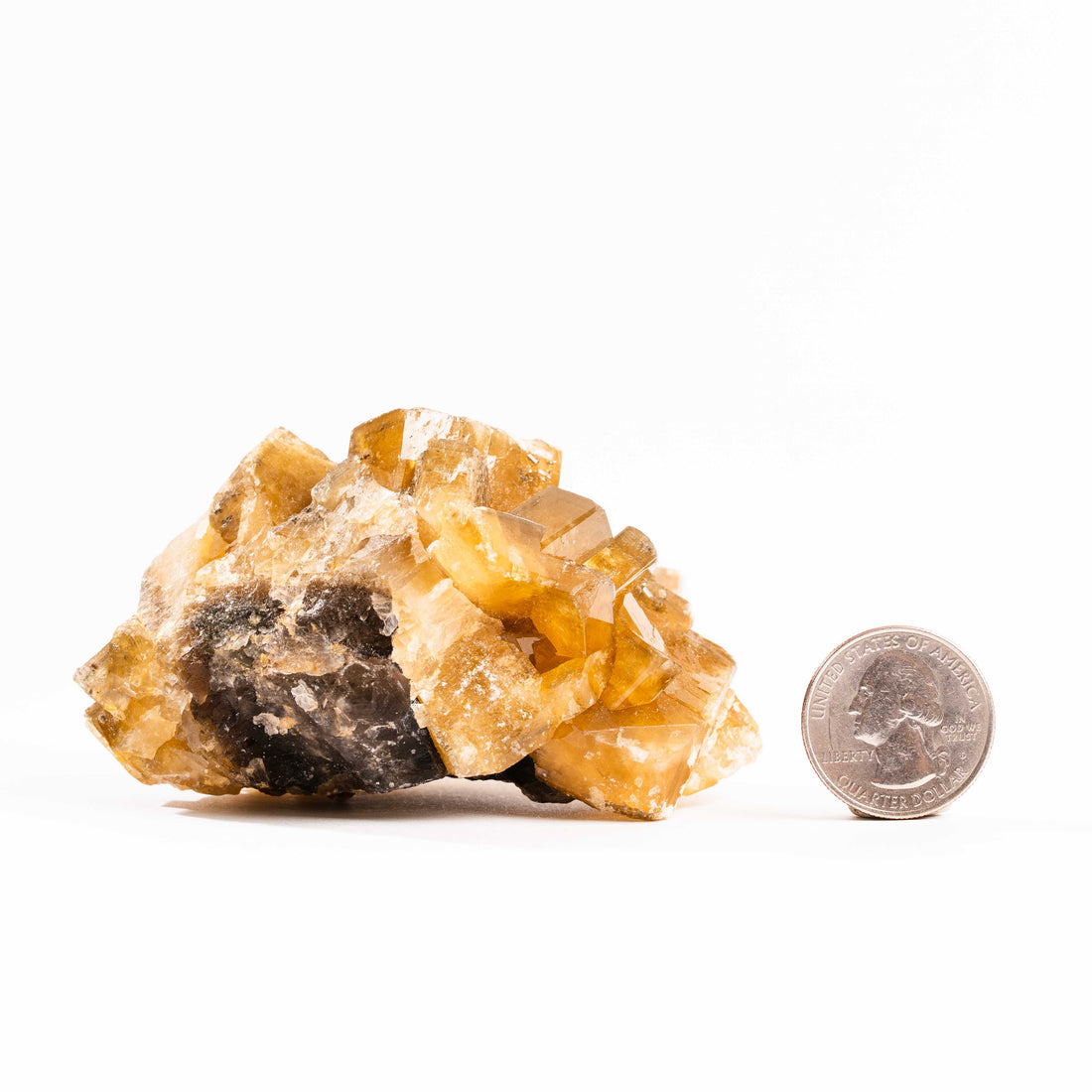 Yellow Barite on Fluorite - Bladed Cluster