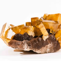 Yellow Barite on Fluorite - Bladed Cluster