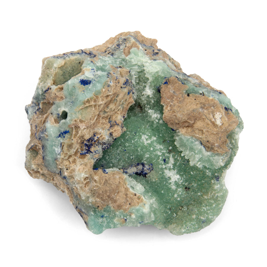 Aragonite w/ Azurite - Blue, Rough