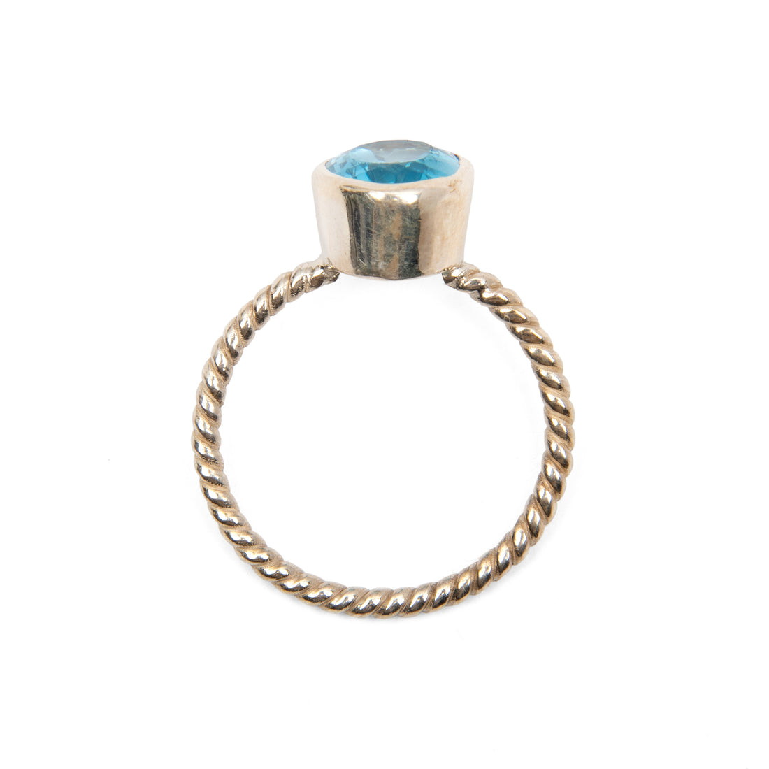 Blue Topaz - Oval Ring, Size 8