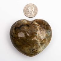 Labradorite, Orange Flash - Heart