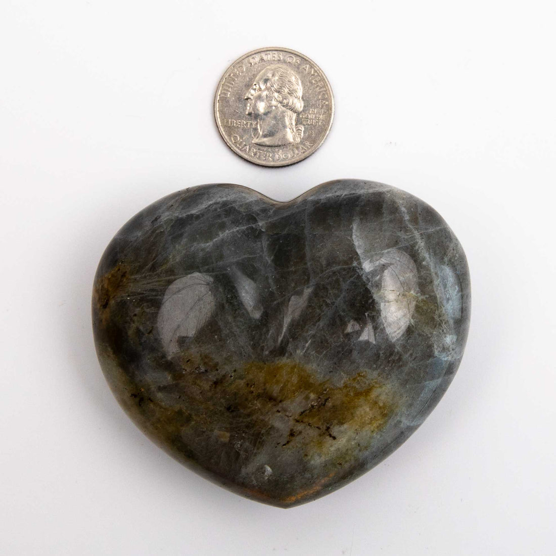 Labradorite, Orange Flash - Heart