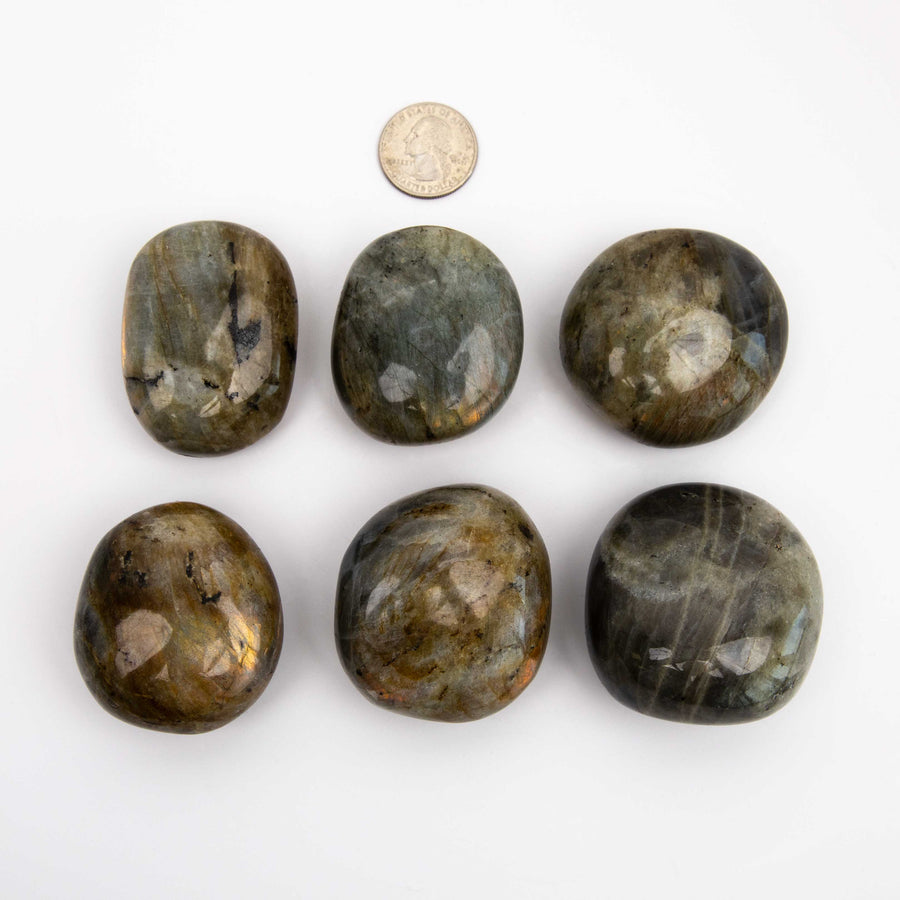 Labradorite, Orange Flash - Palm Stones