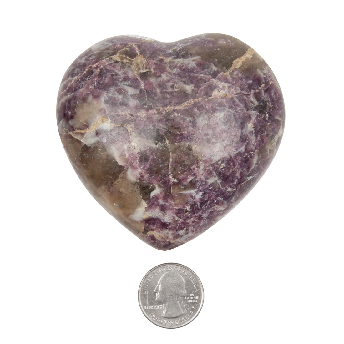 Lepidolite - Heart, Polished