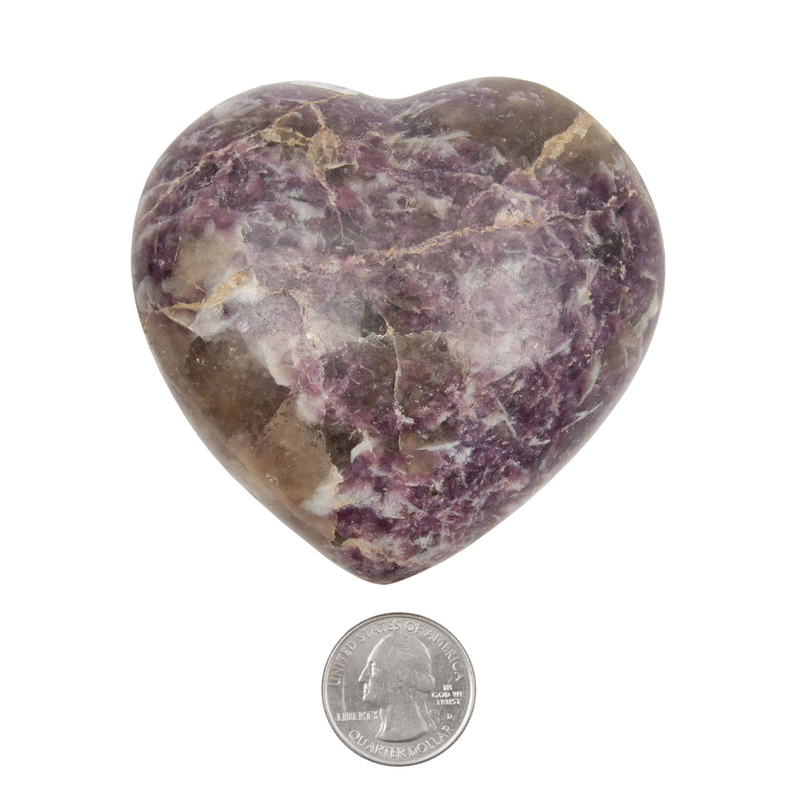 Lepidolite - Heart, Polished