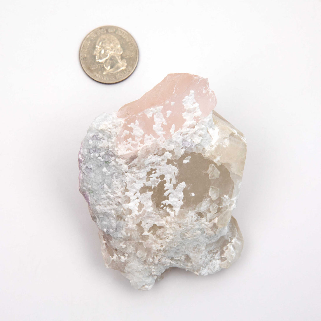 Beryl var. Morganite Terminated - on Quartz w/ Mica & Cleavelandite