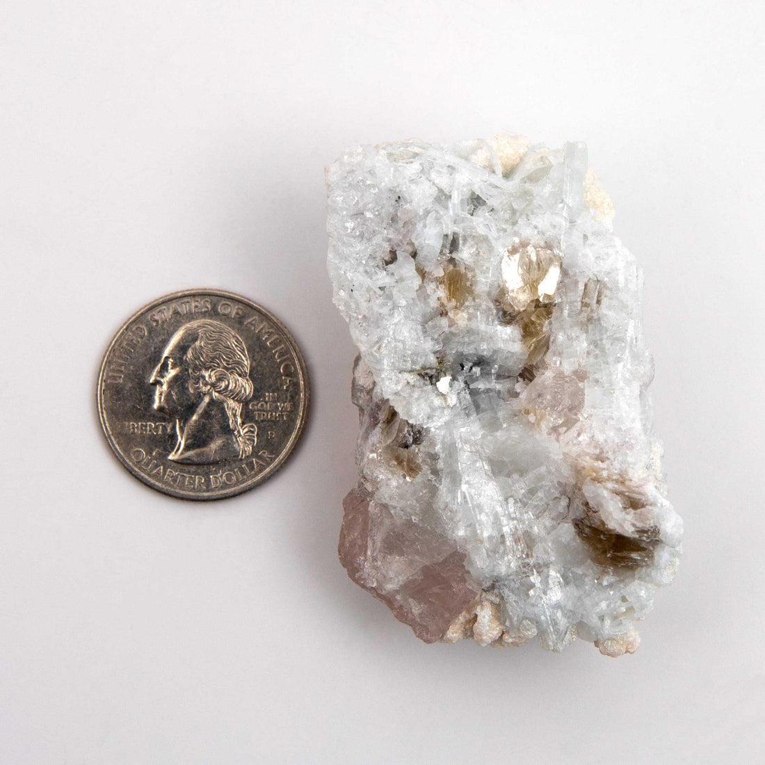 Beryl var. Morganite Terminated - in Cleavelandite w/ Gold Mica