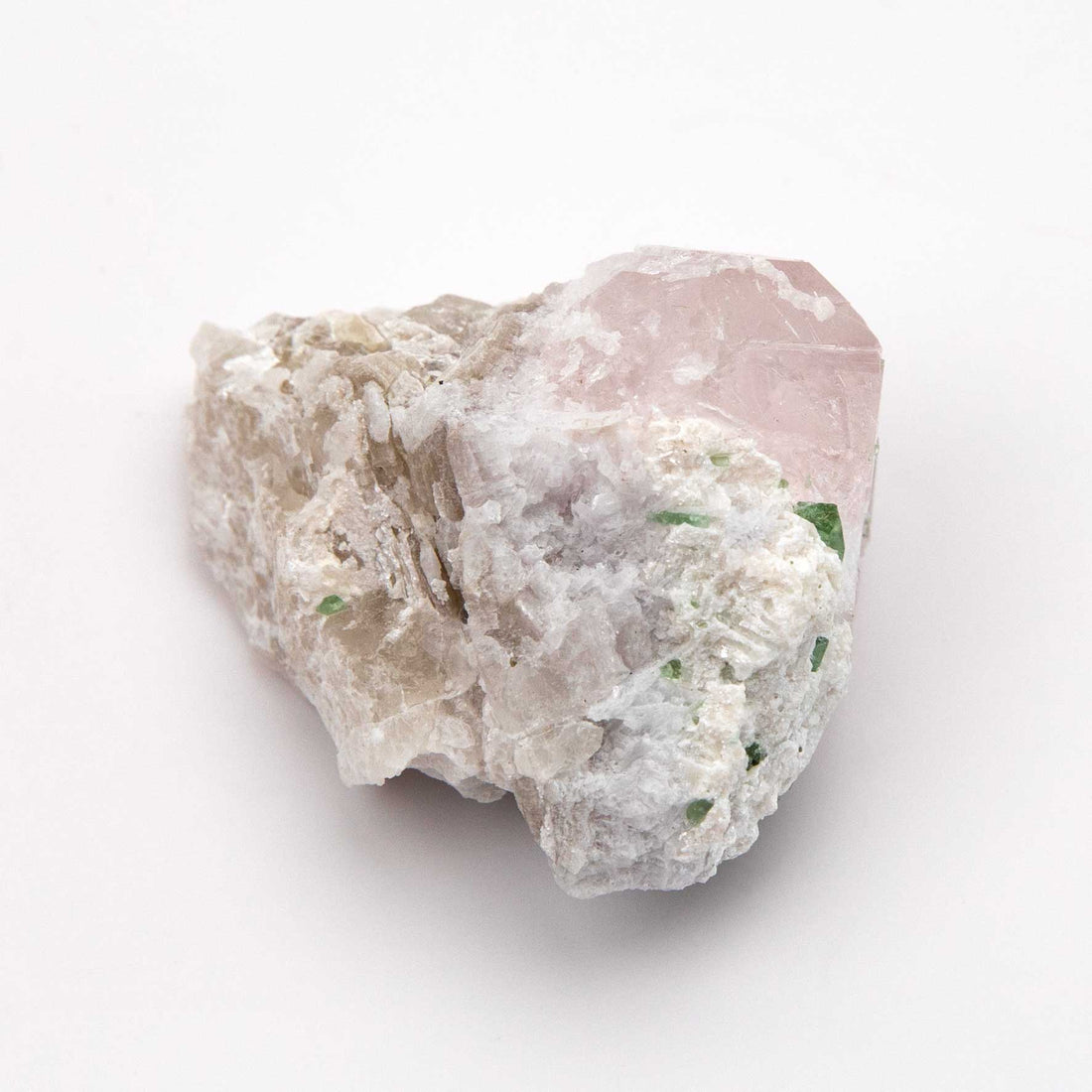 Morganite Beryl Terminated w/ Cleavelendite, Quartz