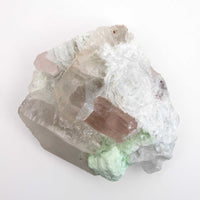 Beryl var. Morganite Terminated - w/ Green Tourmaline in Cleavelandite and Quartz w/ Mica
