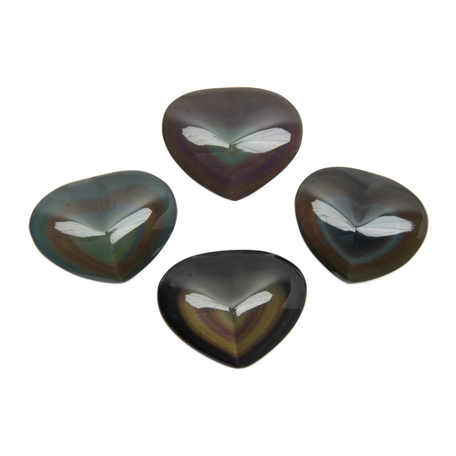 Obsidian, Rainbow - Polished - Hearts