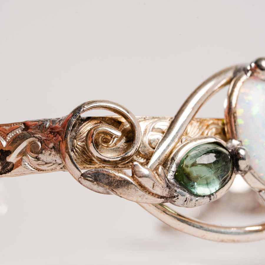 Opal, Crackle Quartz & Green Tourmaline- Bracelet