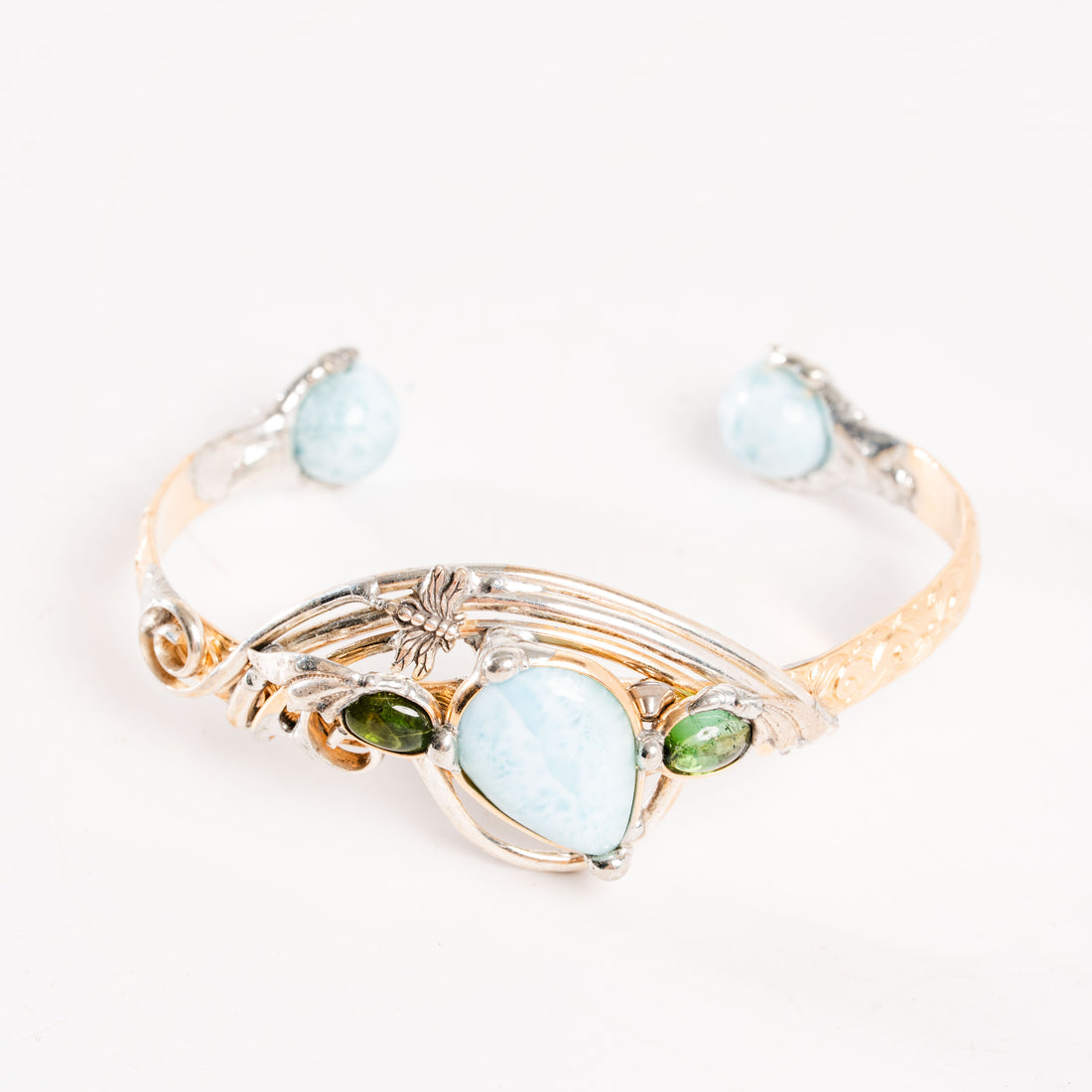 Larimar and Green Tourmaline- Bracelet