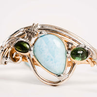 Larimar and Green Tourmaline- Bracelet