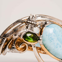 Larimar and Green Tourmaline- Bracelet