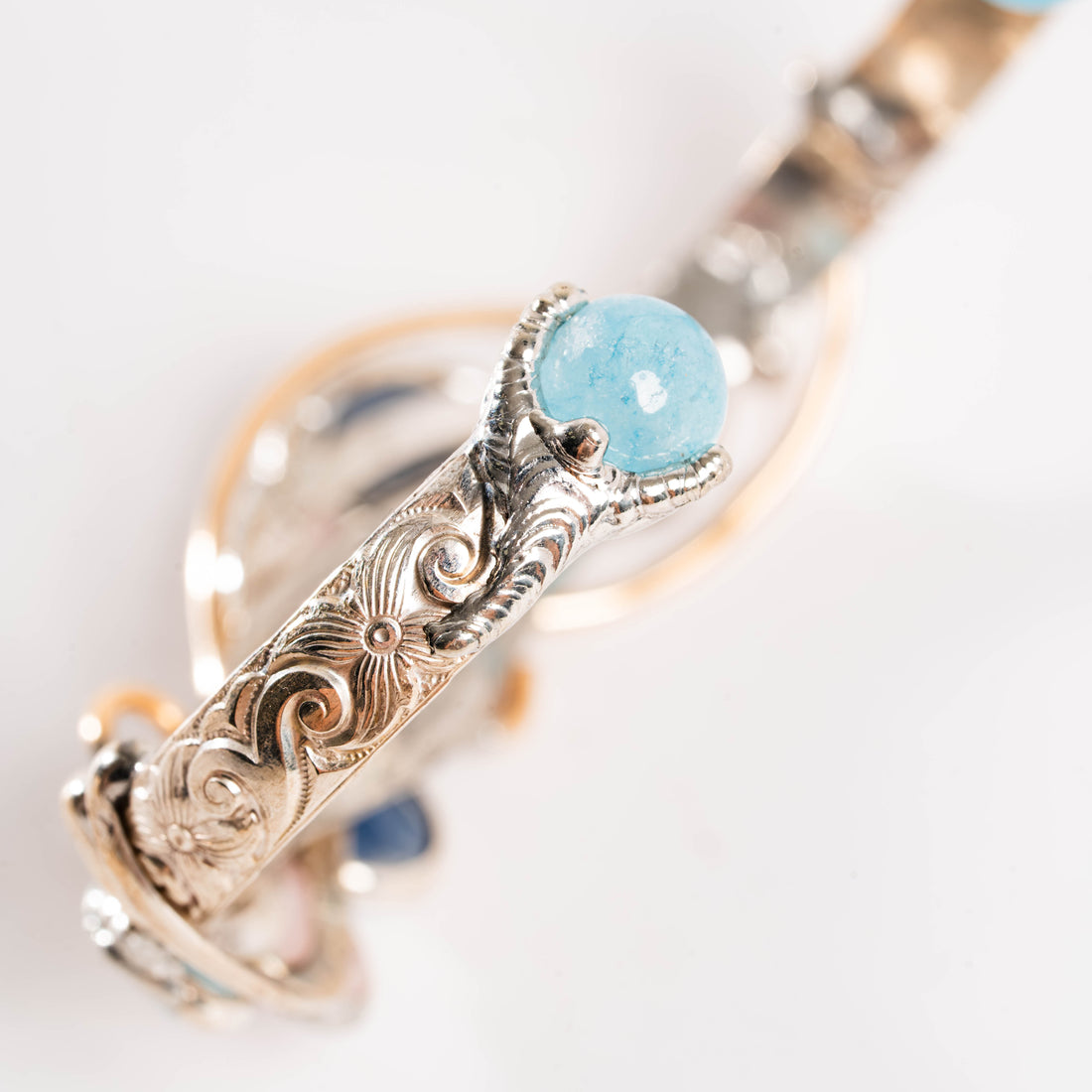 Rose Quartz, Kyanite, & Aquamarine- Bracelet