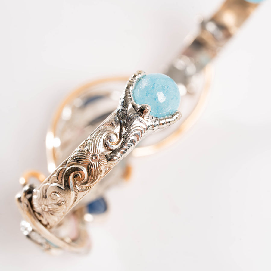 Rose Quartz, Kyanite, & Aquamarine- Bracelet