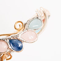 Rose Quartz, Kyanite, & Aquamarine- Bracelet