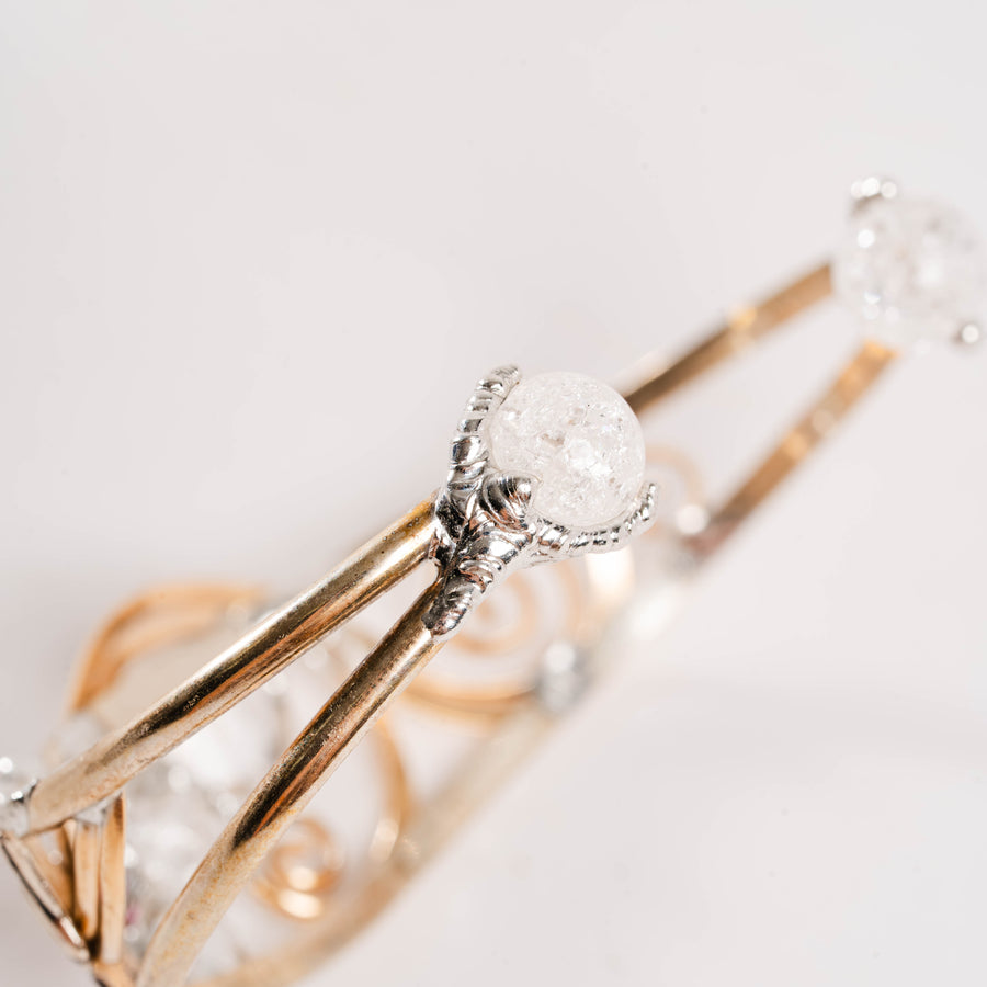 Herkimer Diamond, Crackle Quartz, and Rubellite- Bracelet