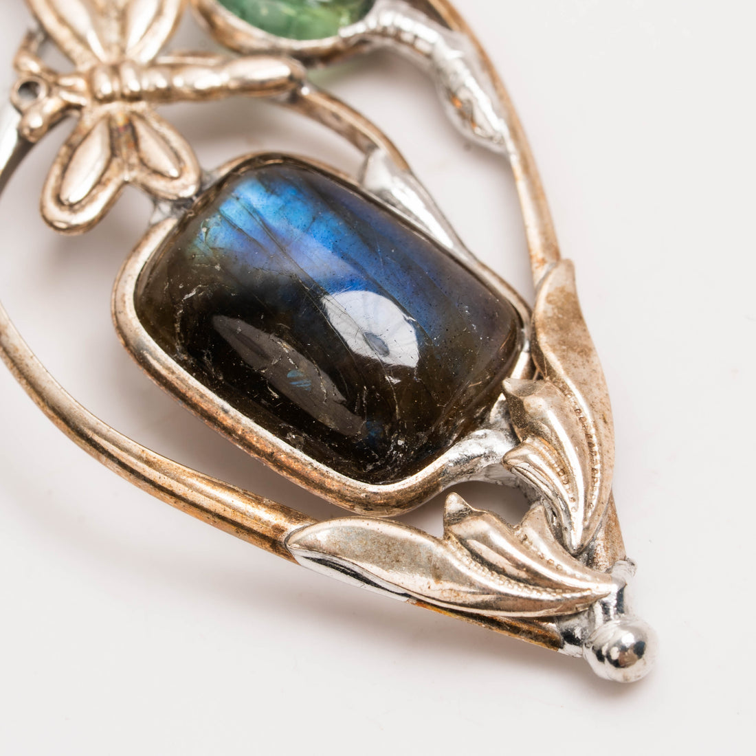 Tourmaline, Green and Labradorite- Pendant