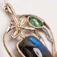 Tourmaline, Green and Labradorite- Pendant