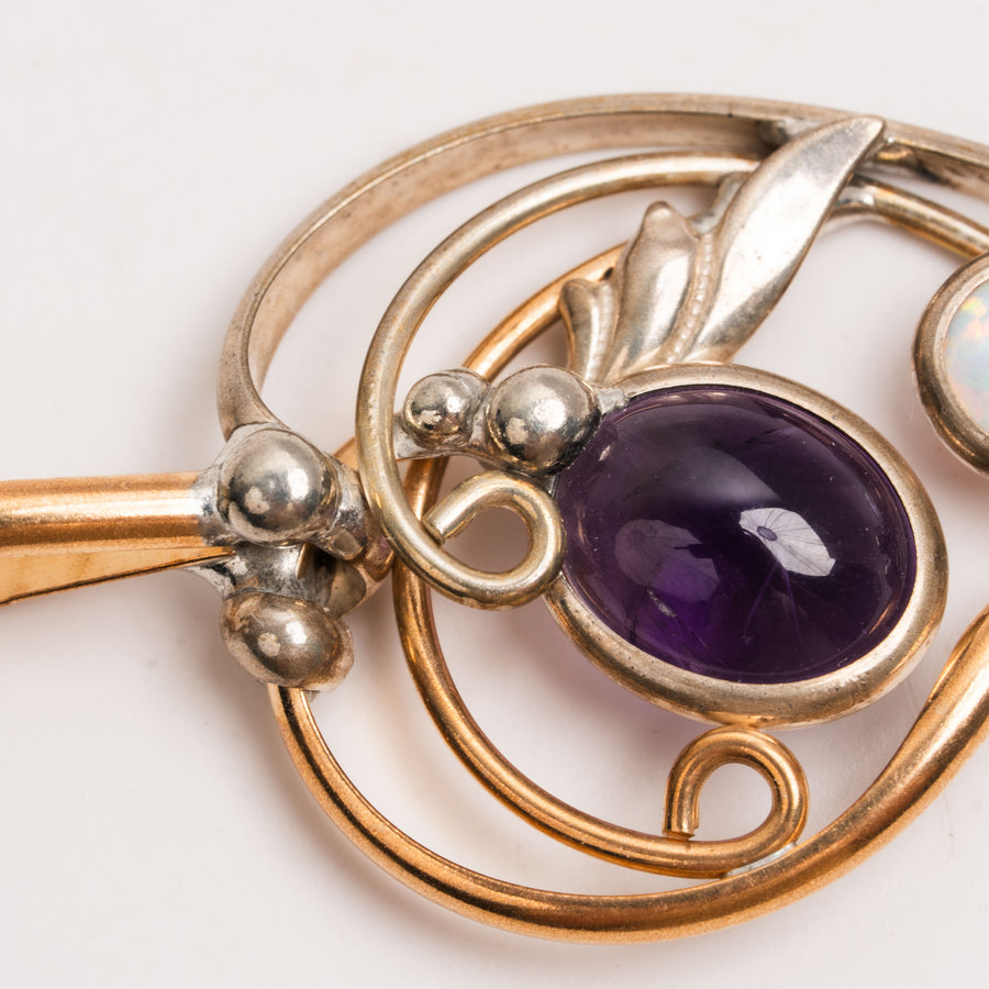 Amethyst and Opal- Pendant