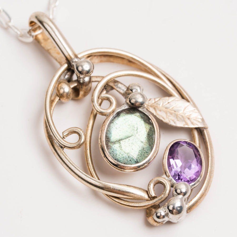 Labradorite and Amethyst- Pendant