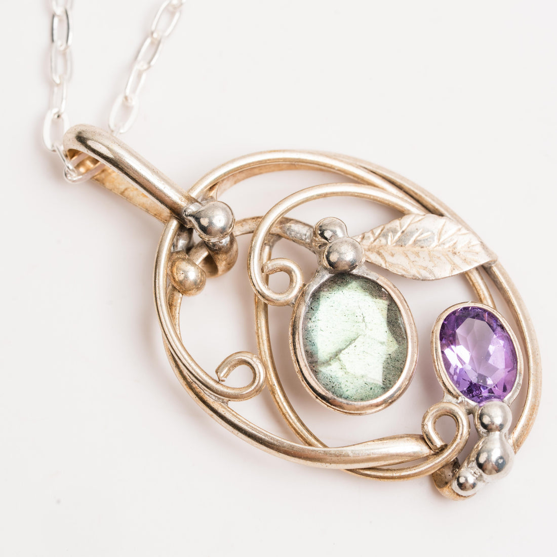 Labradorite and Amethyst- Pendant