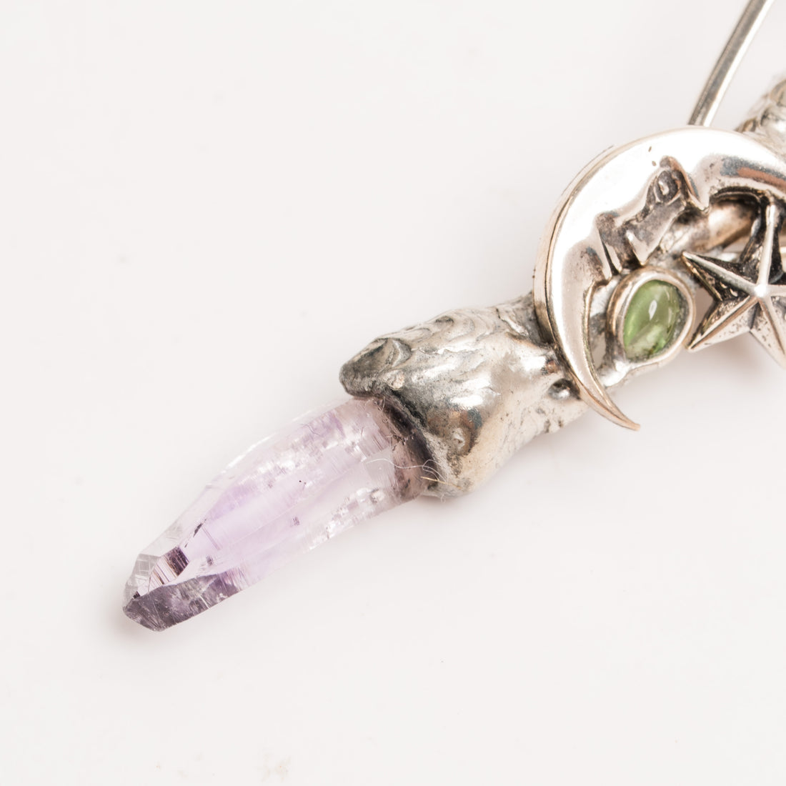 Peridot and Amethyst- Wand Pendant