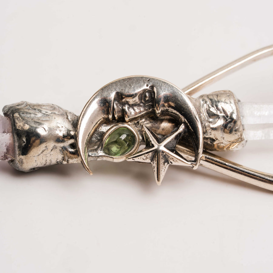 Peridot and Amethyst- Wand Pendant