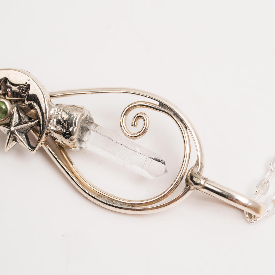 Peridot and Amethyst- Wand Pendant