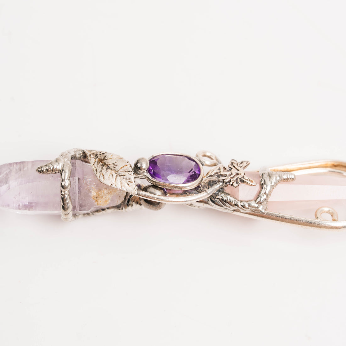 Rose Quartz and Amethyst- Wand Pendant