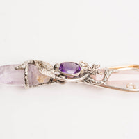 Rose Quartz and Amethyst- Wand Pendant