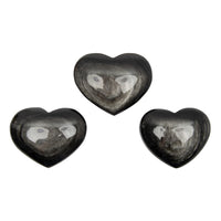 Obsidian, Silver Sheen - Hearts