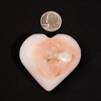 Pink Opal - Heart, Polished