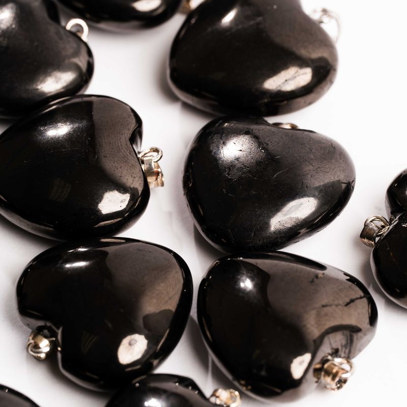 Shungite, Petrovsky - Heart Pendants