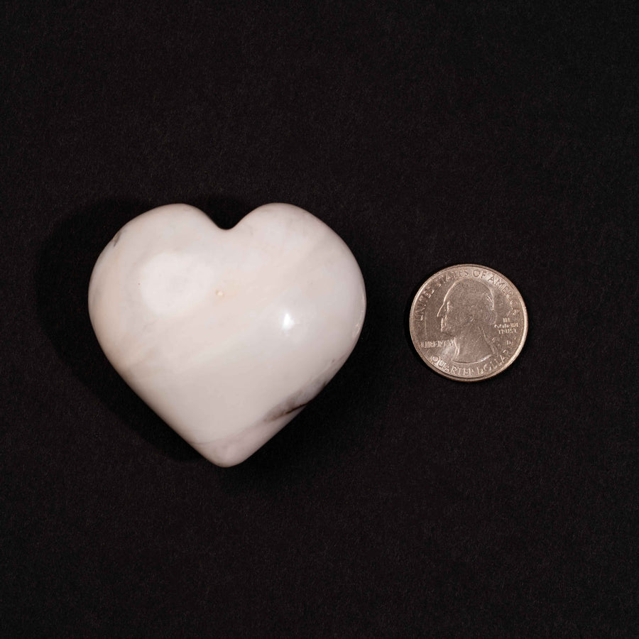 Pink Opal - Heart, Polished