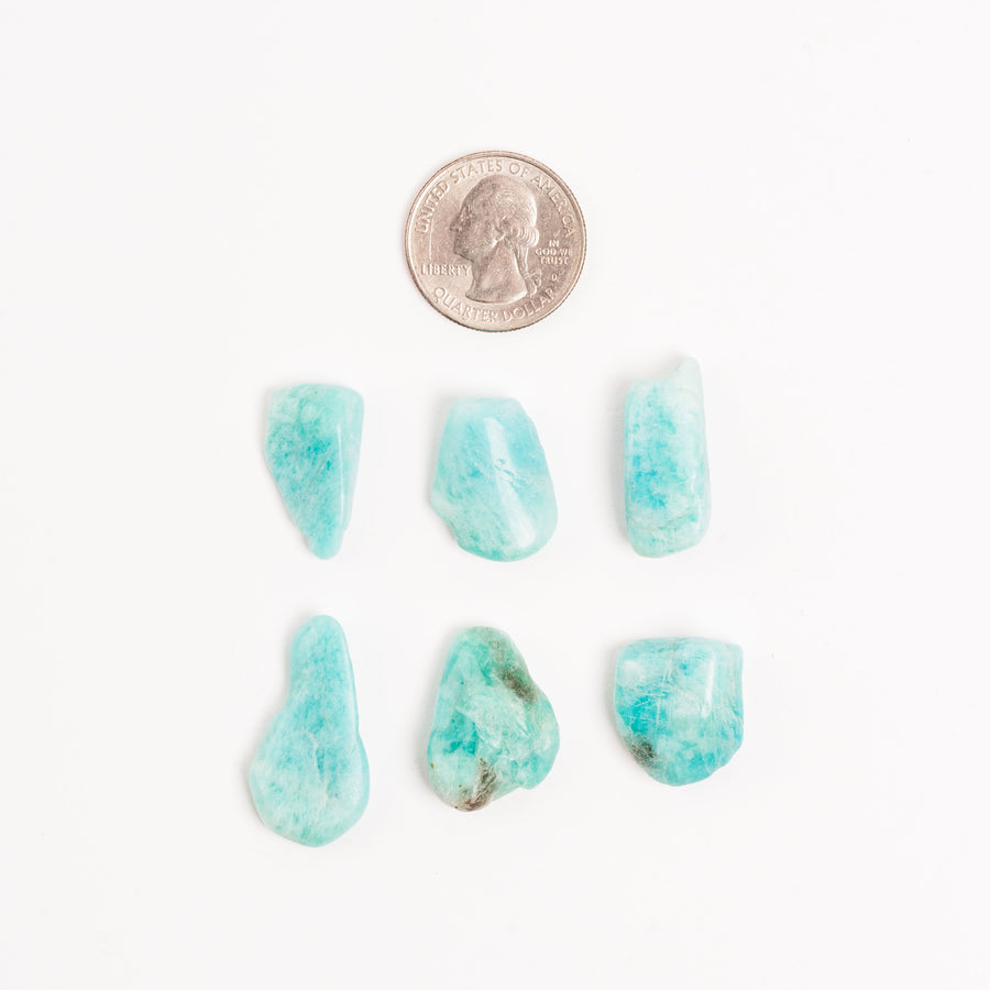 Amazonite + Smoky Quartz - Tumbled Stones