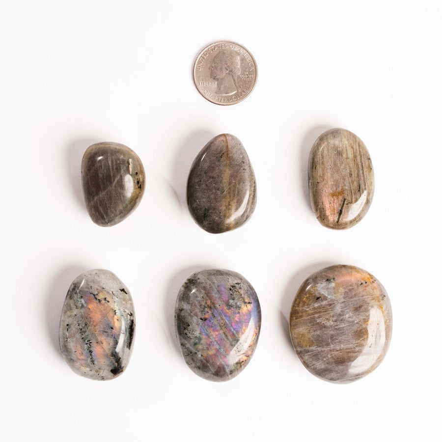 Labradorite, Orange/Pink Flash - Palms