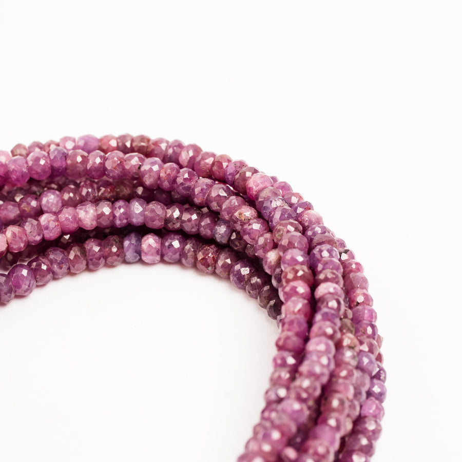 Ruby -  Faceted Beaded Necklace