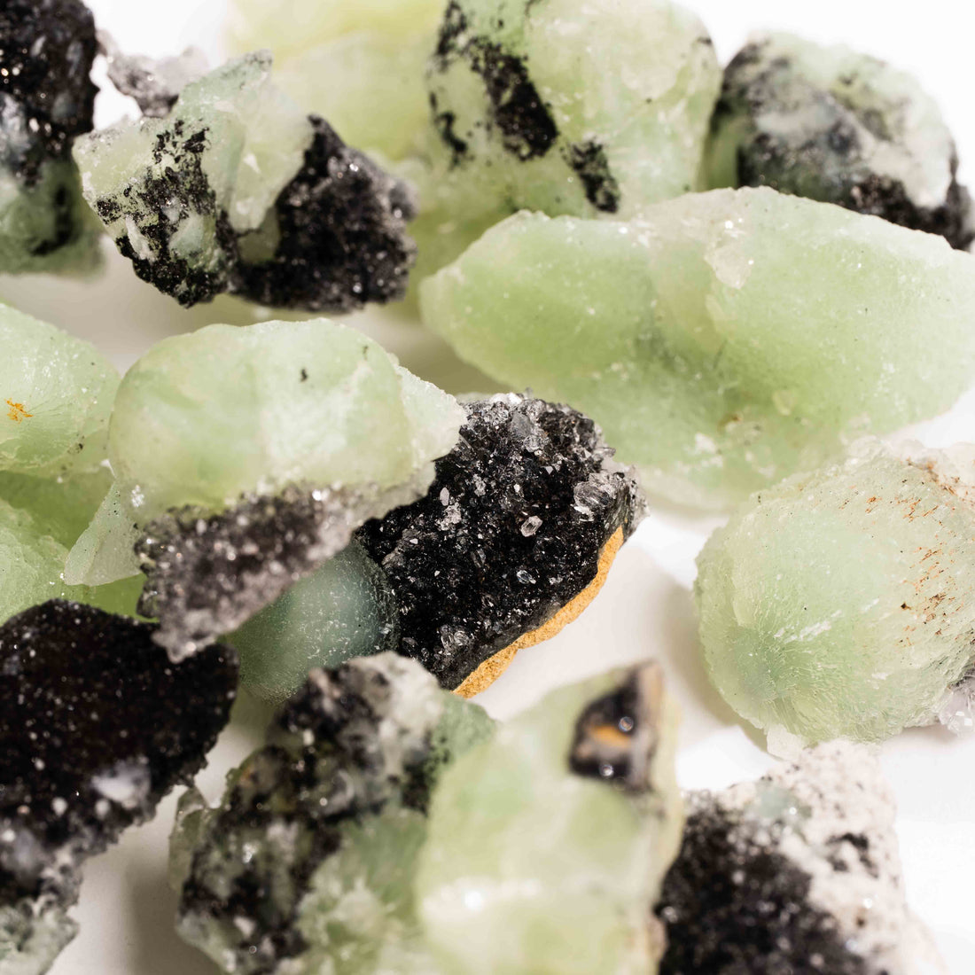 Prehnite w/ Black Quartz - Small, Rough Piece(s)