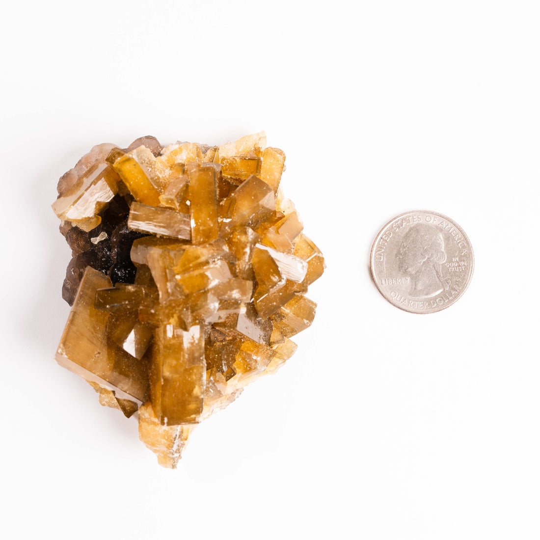 Yellow Barite on Fluorite - Bladed Cluster