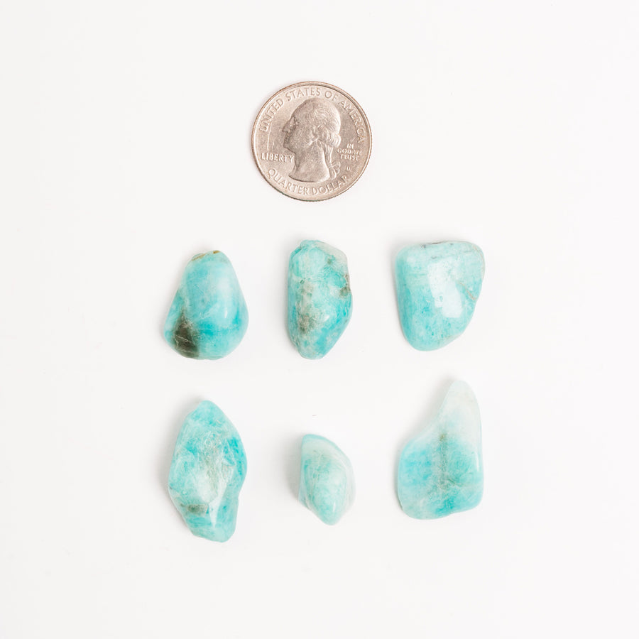 Amazonite + Smoky Quartz - Tumbled Stones