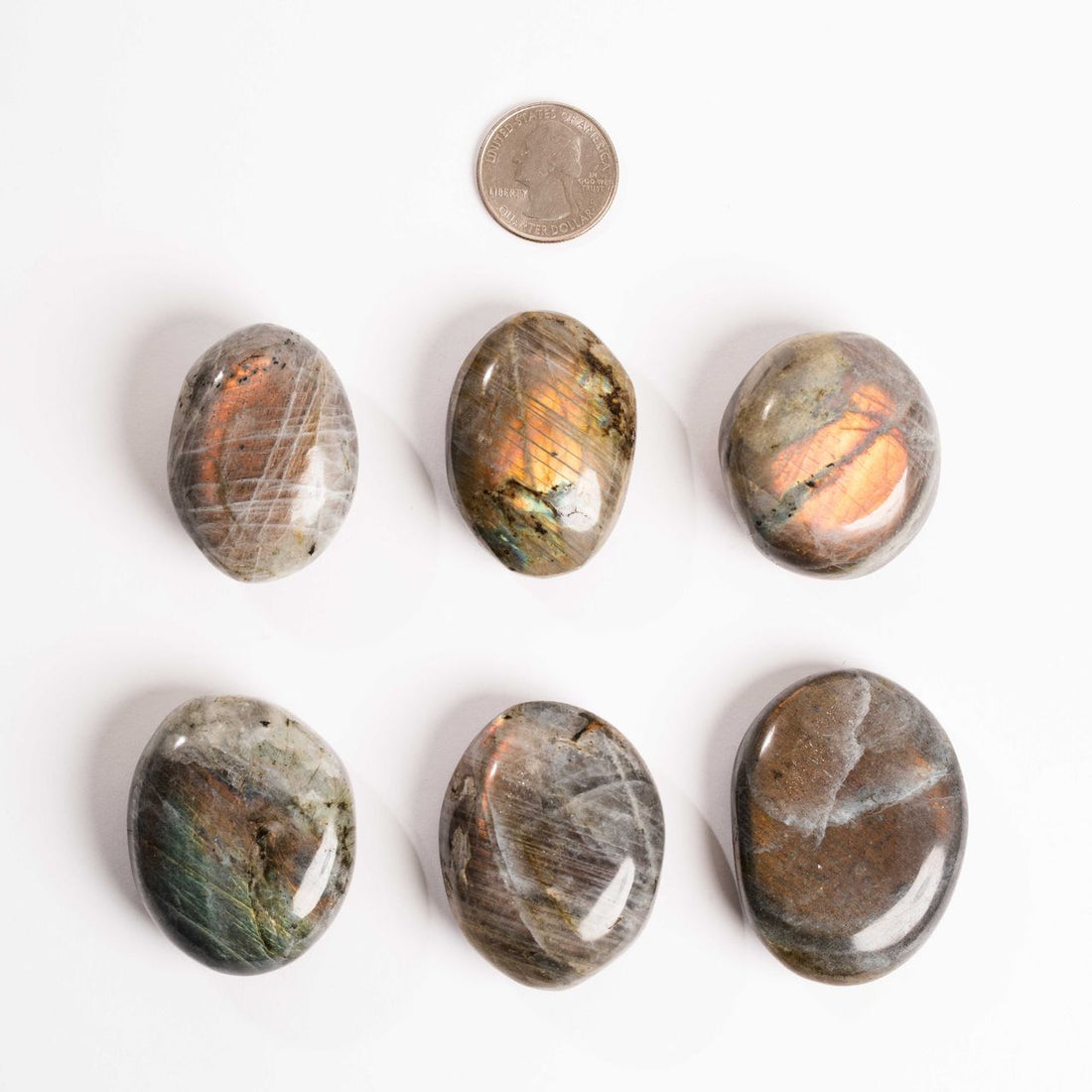 Labradorite, Orange/Yellow Flash - Palms